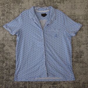 Pendleton Pajama Shirt Women's Large  Blue Button Up Long Sleeve Night